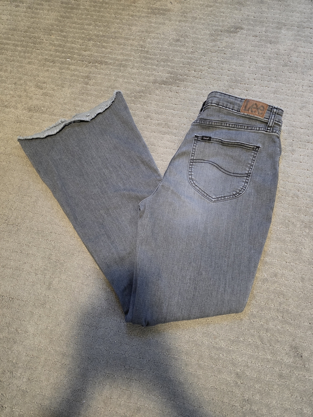 Lee Women's Wide Leg Flare Jeans - Light Gray Denim